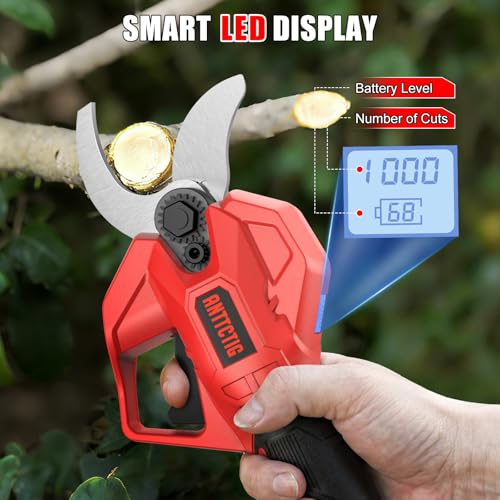 Image of Upgraded Electric Pruning Shears, Big 2.56'' Cutting Diameter Cordless Pruner for Gardening with Dual 2.0AH Batteries & Replacement Blades, Branch Cutter for Tree & Flower Trimming(XH30A)