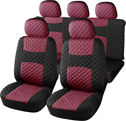 Susy Shop A20 - Jarapas Coche, Fundas para Asientos de Coche Universales | Modelo Acolchado | Juego de Fundas Delanteras y Traseras | Cremallera | Fundas para Asientos Interiores (Fucsia)
