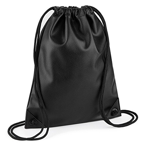 BagBase - mochila de pele sintética Gymsac - Talla única PRETO