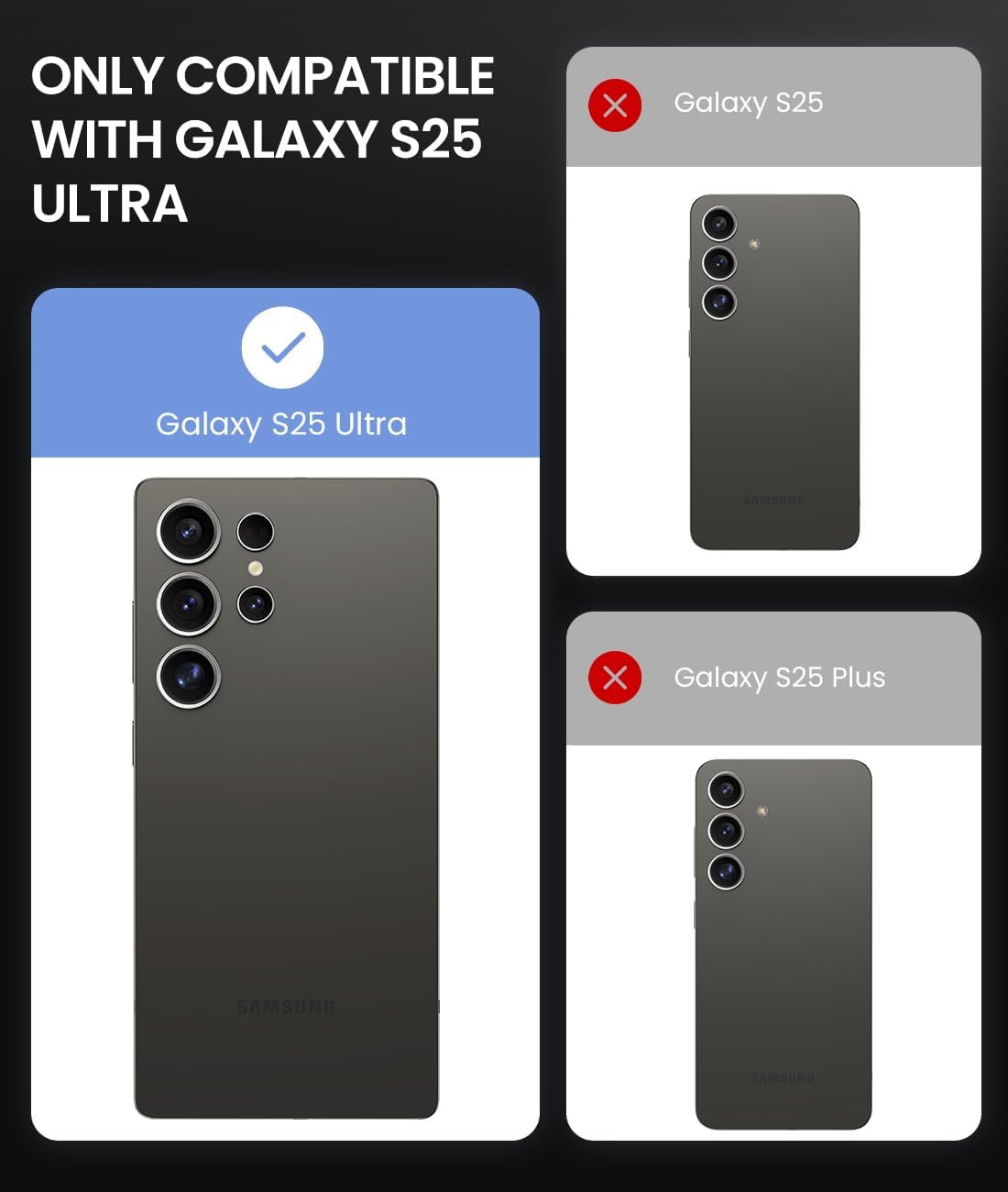 Caka for Samsung Galaxy S25 Ultra Case with Belt Clip Holster Slide Camera Cover Built-in 360° Rotate Ring Holder Stand Heavy Duty Shockproof Protective S25 Ultra Case 2025, Black - Image 2