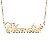 Aoloshow 18k Gold Plated Stainless Steel Name Necklace Custom Heart Jewelry Womens Gifts