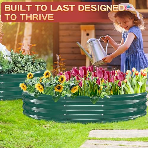 Cama de jardín de acero galvanizado verde oscuro con paneles de 0.8 mm 7