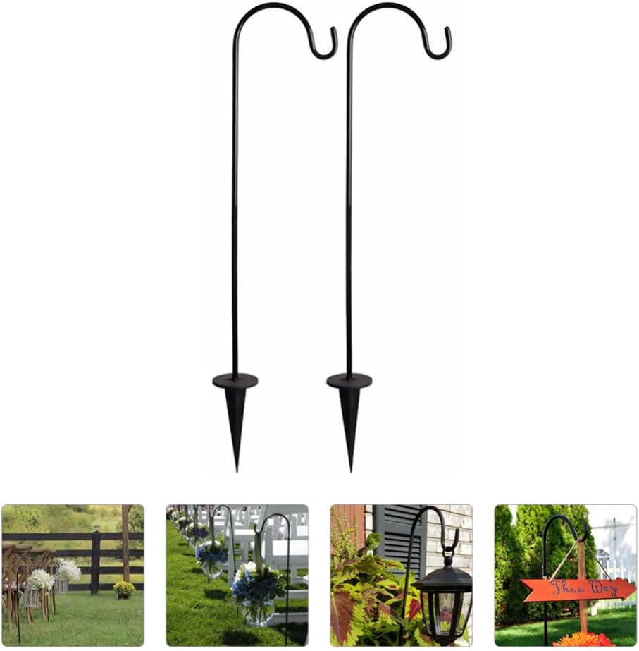 BESPORTBLE 24Inch Shepherd Hooks: 4 Pack Garden Bird Feeder Stand Heavy Duty Shepards for Lanterns Planting Hanger Weddings Decor