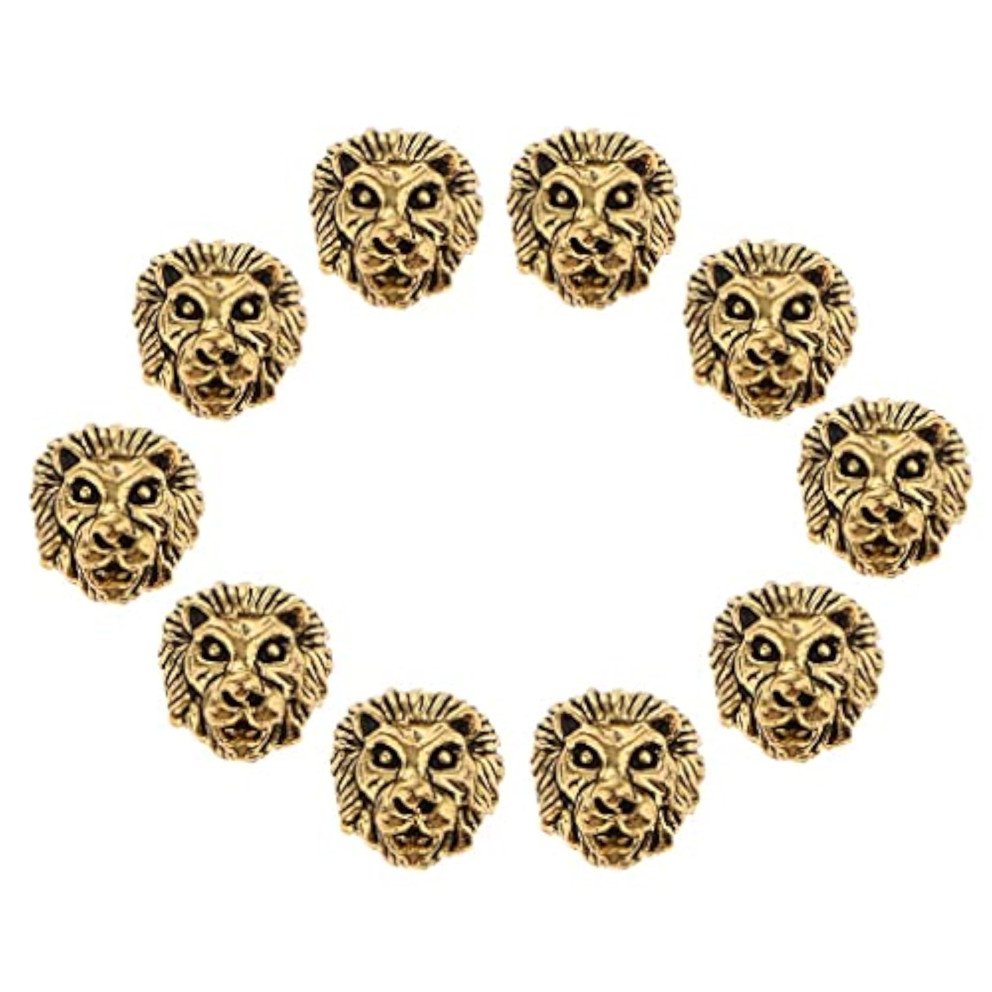 10 Pcs Metal Lion Head Bracelet Necklace Connector Charm Beads