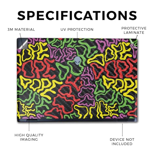Image of Carbon Fiber Laptop Skin Compatible with Alienware M16 R2 (2024) - Super Dope - Premium 3M Vinyl Protective Wrap Decal Cover - Easy to Apply | Crafted in The USA by MightySkins