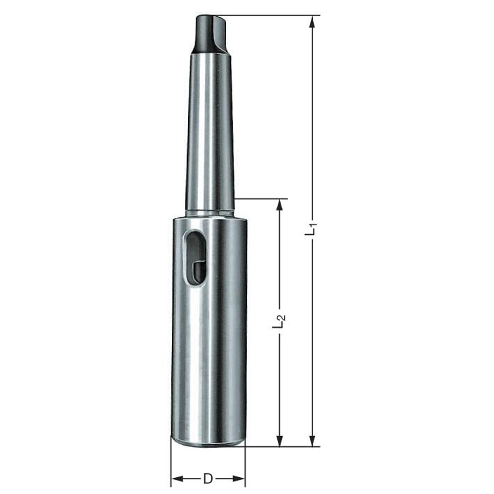 RÖHM 29130 Typ 275 Präzision Version Extension Sleeve mit externem Morsekegel 3 und interne Morsekegel 4, 48 mm Durchmesser x 240 mm Länge