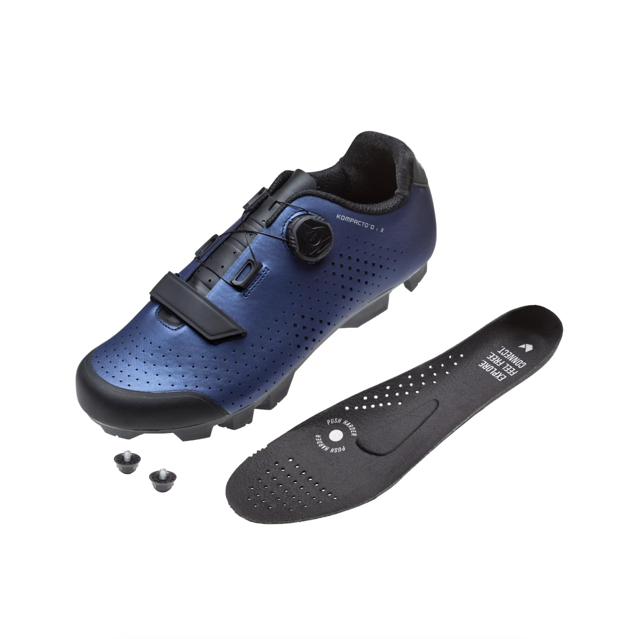 CATLIKE 7200600033 - MTB/XC Schuhe Kompact'o X Größe 44 ATOP-Drehverschluss-System für Männer und Frauen, Klettverschlussriemen Farbe Blau