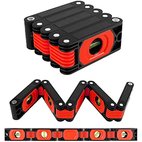 N&S Juvyig Multi-Function Foldable Level Tool - Multi-Angle Measuring Woodworking Tools - Precise Leveling in Any Position Ruler w/ Magnetic (Alloy) Cover