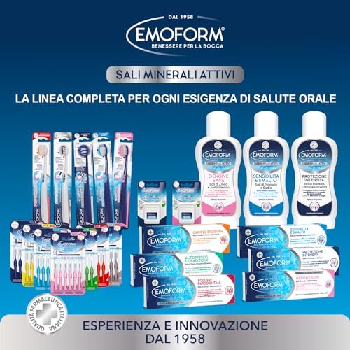Emoform Zahnpasta für gesundes Zahnfleisch, 100 ml, mit Natrium- und Esetidin-Salzen – reduziert Zahnfleischbluten in über 90% der Fälle und lindert Irritationen – stärkt den Zahnschmelz