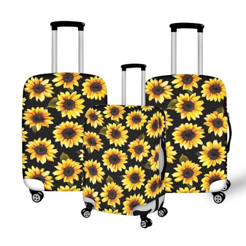 Sunflower Luggage Cover for Travel Hippie Suitcase Protector Fit 25-28 Inch Baggage Covers Portable Elastic Suitcase Covers Sunflower Print Womens Travel Bags with Zipper Bottom2