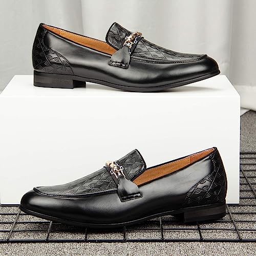 Image of Meijiana Men's Fashion Classic Microfiber PU Leather Loafers and Weeding Dress Shoes for Men