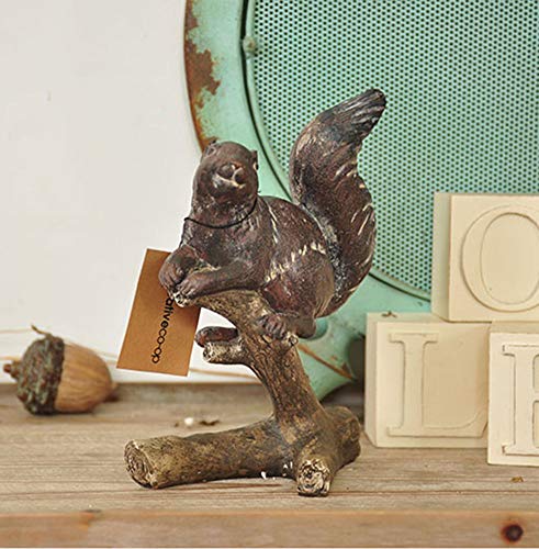 Modèle animal écureuil en résine peinte, décoration maison rétro