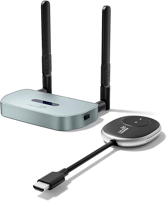 HDMI Wireless Transmitter and Receiver 4K, YEHUA 4K/5G Wireless HDMI Extender, 164FT/50M HDMI Wireless Sender and Receiver Kit Streaming Video/Audio from Laptop, Camera, PS5 to HDTV/Projector/Monitor