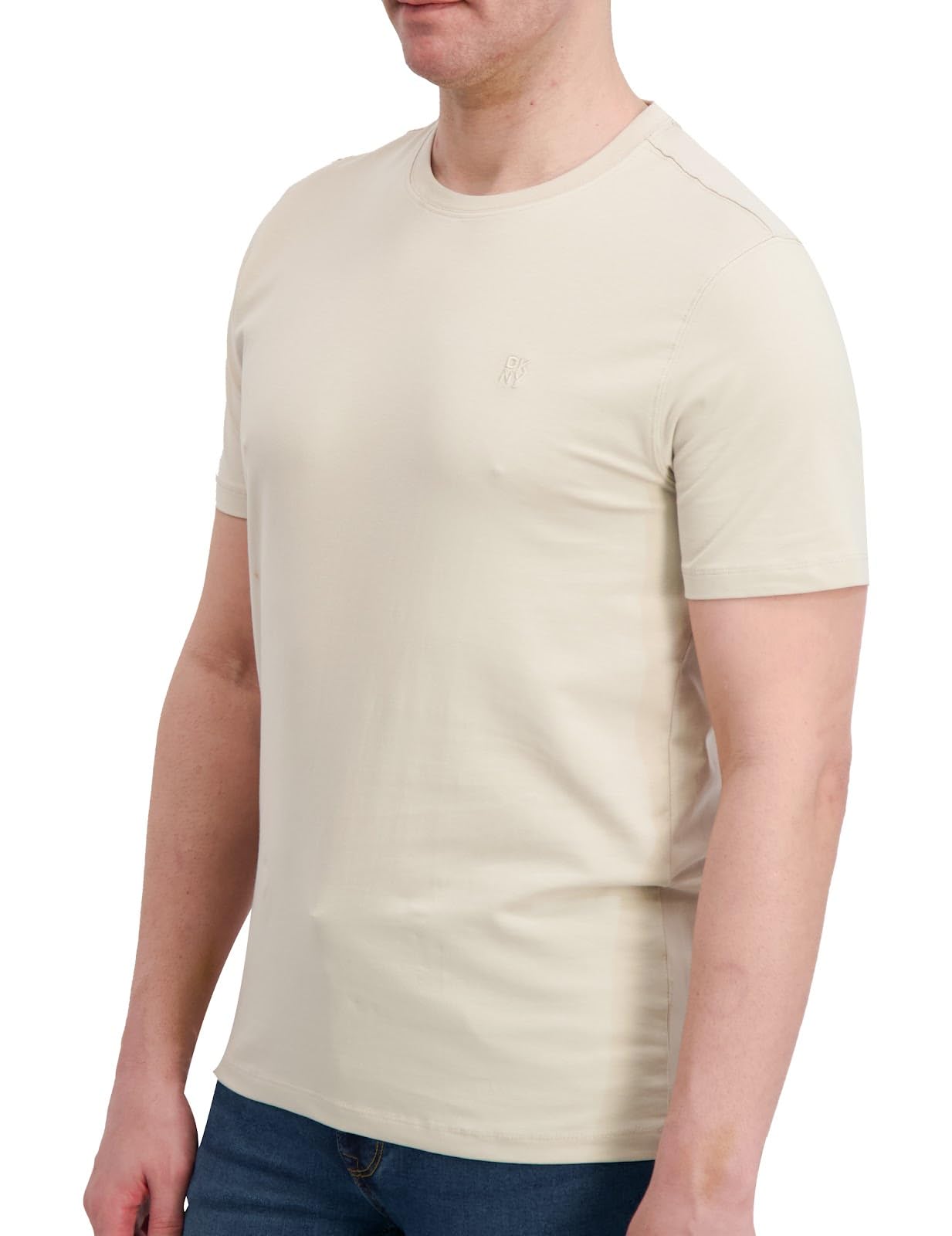 DKNY Soft Cotton T-Shirt for Men - Plain Casual & Dress Crew Neck Tee, Comfortable Premium Classic Fit Mens Tshirt