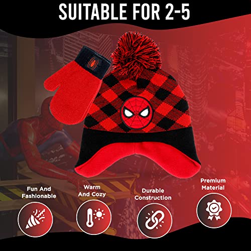 Marvel Conjunto de gorro de inverno infantil do Homem-Aranha para meninos e crianças pequenas, gorro