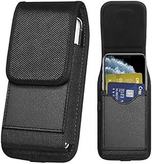 ykooe Cell Phone Pouch Belt Holster Pouch Case for iPhone 11/12/Pro/Max/7/8/Plus Phone Holder Pouch with Belt Loop (Black)