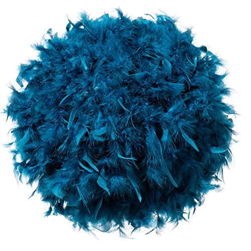 Waneway Colgante De Techo De Plumas, De Sombra Ligera, No Eléctrica, Pantalla Para Lámpara De Pie Y Lámpara De Mesa Con Anillo De Reducción De Sombra Para Sala De Estar, Comedor,30 Cm,verde azulado