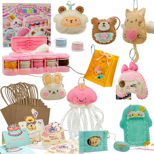 Kit de costura para niños y arte manualidades niñas hecho a mano dijes animales