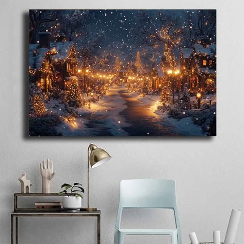 Tableau moderne paysage hiver pour une ambiance de Noël sereine - 4