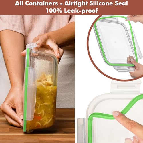 Image of Razab 4 PC 1860ml / 63 Oz / 8 Cups Large Glass Food Storage Containers with Lids - Glass Meal Prep Containers for Roasting & Storing Leftover, Lunch Container with Lids, Microwave & Oven Safe