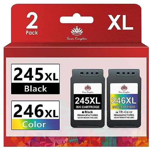 Toner Kingdom 245XL 246XL Ink Cartridge Black Color Combo Compatible Replacement for Canon PG-245XL CL-246XL 243XL 244XL for PIXMA MX492 MX490 MG2522 MG2922 MG2520 MG2920 MG2420 TR4520 TS3122 Printer