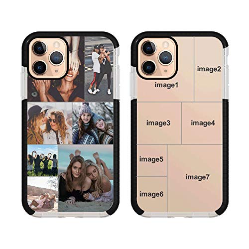Custom Phone Case for iPhone 11 Pro, Personalized Multiple Pictures Phone Cases,Customized Photos Cover for Birthday Xmas Valentines Friends Her and Him,Uartify Impact Protective Black Case