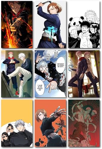Image of ATEVON Jujutsu Kaisen Manga Wall Collage Kit - Pack of 18 Anime Posters, 300 GSM Prints for Room & Gaming Decor (6x4 Inches)
