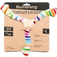 Woo boomerangs Bumerang für Anfänger ab 12 | Holz | Kommt Garantiert Zurück (Fluggetestet) | Leicht zu Werfen | Outdoor Spaß für Rechts- & Linkshänder | Robust | Bumerang Tutboflieger v2