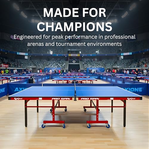 Image of Table Tennis Table, 25mm UV-Coated Top, Blue, Indoor, TTFI Approved, 2740 x 1524 x 760 mm, with Net Set, Pro Spin