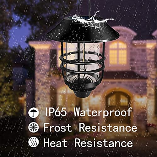 2 Pack Security Solar Hanging Lanterns Outdoor, Solar Wall Lights Outdoor, Solar Porch Lights Outdoor Lanterns 15 Lumen Heavy Glass & Stainless Solar Powered Porch Lights #TOP3
