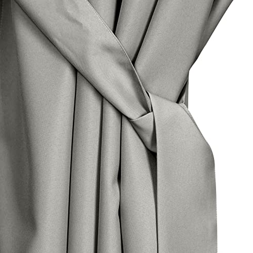 Eurofirany Garden Outdoor Vorhang mit Klett-Schlaufen, 1 Stück, Blickdicht & Wetterfest, UV-Schutz, für Balkon Terrasse Pavillon, H220 x B155 cm, Hellgrau