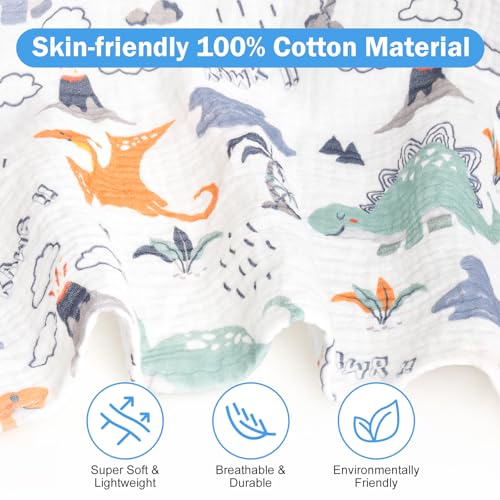 Image of Baby Car Seat Cover with Mesh Window, 100% Cotton Carseat Covers Baby Boy Breathable Infant Car Seat Cover Spring Summer Baby Carseat Cover Lightweight Infant Car Seat Canopy - Dinosaur