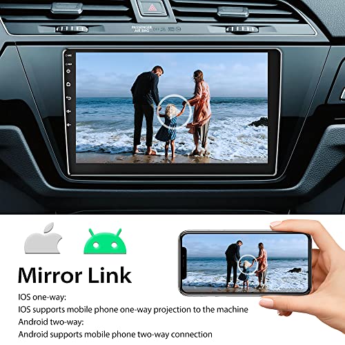 [2G+16G] Hikity 10.1 Android Car Stereo Double Din Touch Screen Car Radio Gps Navigation Bluetooth Fm Radio Wifi Mirror Link For Android/Ios Phone + Dual Usb Input & 12 Leds Backup Camera #TOP2