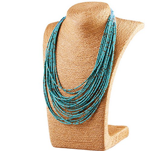 Kanggest Collier Bijoux Collier de perles multicouche Femme Bijoux Collier Perles Multicouche pour Soirée Mariage