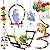 PBIEHSR Bird Parrot Swing Toys, Pet Bird Cage Hammock Chewing Toy Hanging Bell Wooden Perch for Small Parrots, Conures, Love Birds, Small Parakeets, Finches, Budgie (Multi-A)