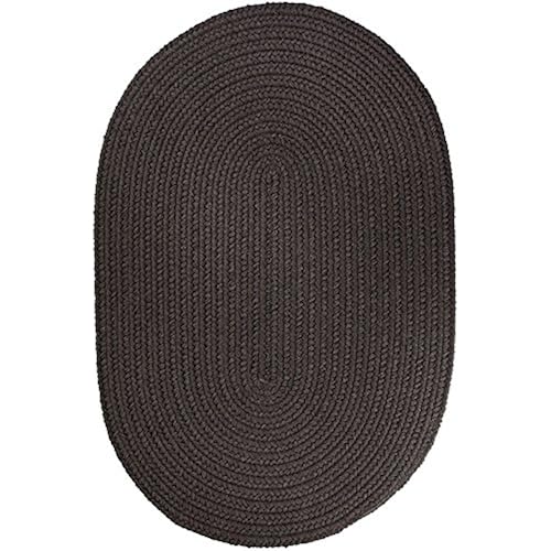 Super Area Rugs Maui Solid Braided Rug Indoor/Outdoor Washable Reversible Carpet, Brown Velvet, 8' X 11' Oval