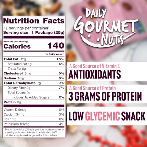 image for Daily Gourmet Nuts - Unsalted Mixed Nuts Snack Packs/Individually Wrap