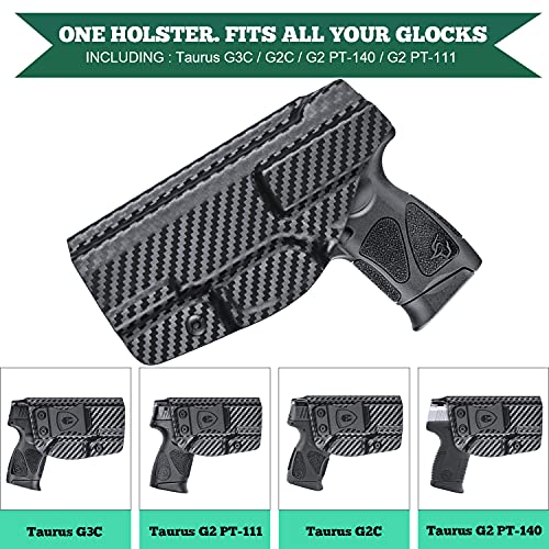 Taurus G2C Holster, G3C Holster, Iwb Carbon Fiber Kydex Holster Fit: Taurus G2C / G3C / Millennium Pt111 G2 / Pt140 Pistol, Inside Waistband Appendix Concealed Carry Holster, Right Hand #TOP6