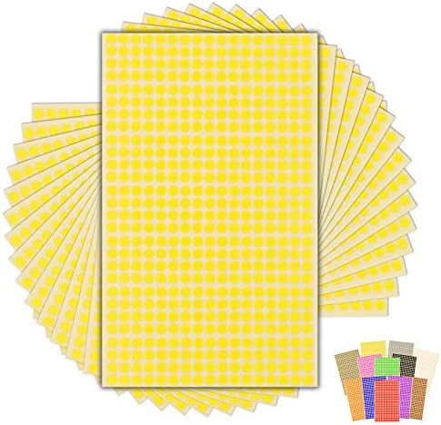 7,140 x Yellow Sticky Dots - 6mm - Round Colour Coding Dot Stickers ...