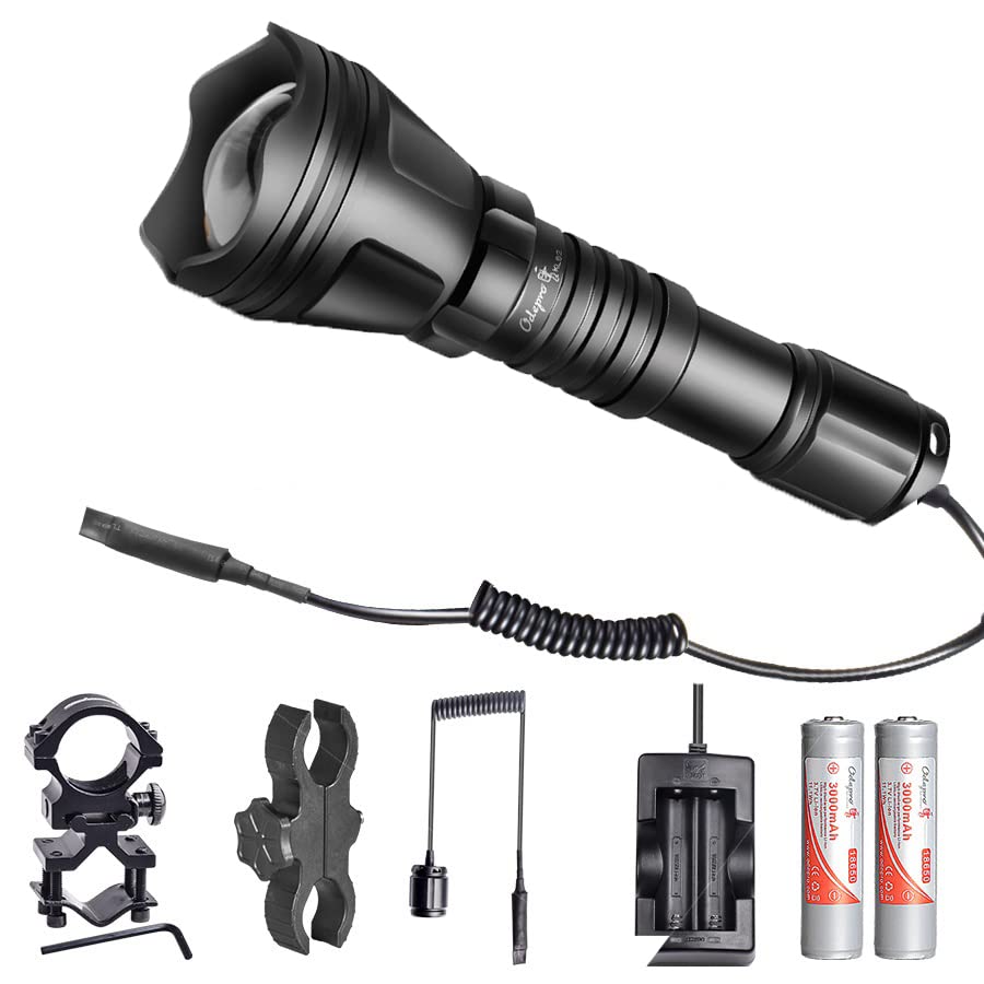 Odepro KL52 Zoomable HuntingTorch Red Light Green Light IR850 Light Hunting Torch with Cable Switch, Kl52 Plus