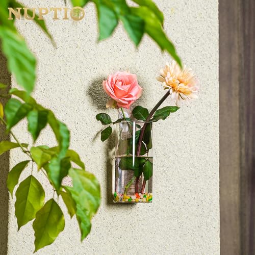 Miniatura 2 de Nuptio 4 Piezas De Vidrio De Cristal Colgante De Pared Florero Maceta Terrario Contenedor Maceta