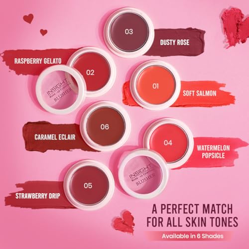 Image of INSIGHT Blusher | Blendable Formula | Natural Dewy Finish | Creamy Matte Texture | Multiuse | Highly Pigmented |Infused With Vitamin E| Caramel Eclair-3.5g (Pack of 2)