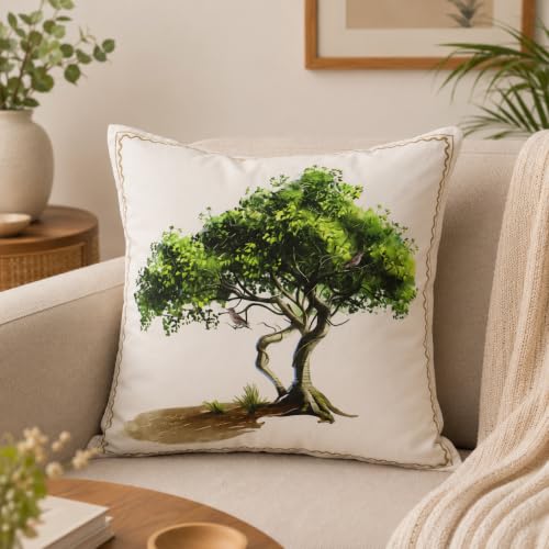 Image of Tropical Grove Printed Decorative Cushion Cover for Sofa, Living Room & Bedroom | Premium Soft Throw Pillow Cover | Home Decor | Pack of 1
