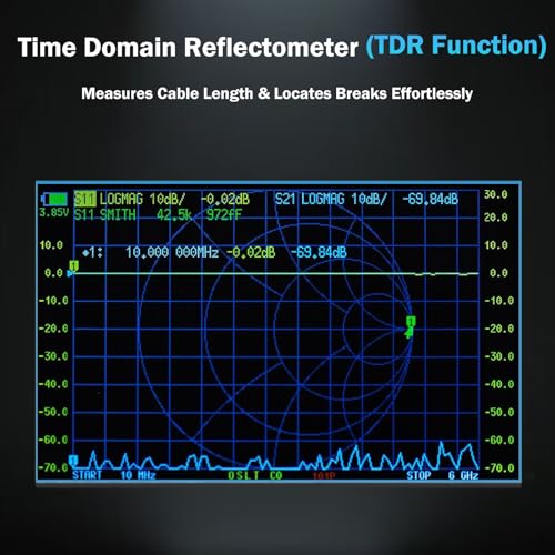 Image of AURSINC Upgraded NanoVNA-F V3 Vector Network Analyzer, 4.3 inch Touchscreen 1MHz-6GHz Handheld Antenna Analyzer for Ham Radio, S-Parameters S11 S21, SWR, TDR, Phase, Delay, Smith Chart, Real-Time RTC