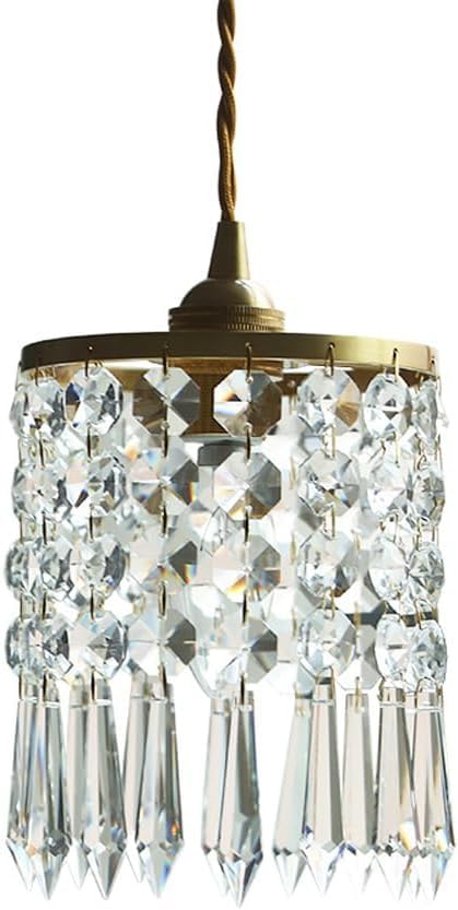 Lustre Prisme en Cristal Nordique et Bronze Chic 12cm