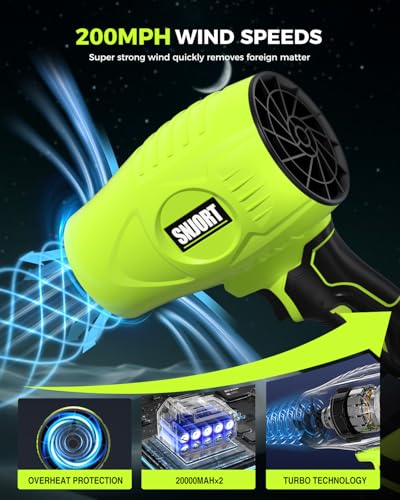 Leaf Blower Cordless with Battery and Charger, 800,000 RPM, Extended Nozzle, Lightweight Handheld Design,Blower for Patio Cleaning,car Blowing Water, Blowing Leaves and Dust(Bright Green)