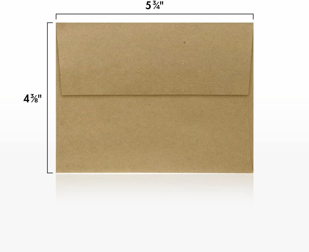 LUXPaper A2 Invitation Envelopes | Peel & Press | 4 3/8" x 5 3/4" | Grocery Bag Brown | 70lb. Text | 500 Qty
