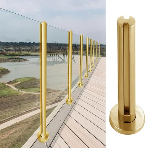 Soportes de pasamanos de barandilla para renovar tu patio con estilo dorado