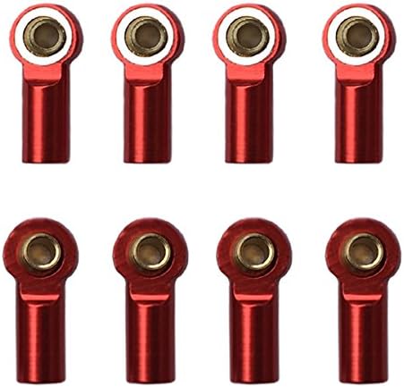 Aluminum M3 Metal Ball Head Holder for Axial SCX10 Tamiya Link Rod End Ball Joint for 1/10 RC Car Truck,Buggy Crawler Red 8PCS