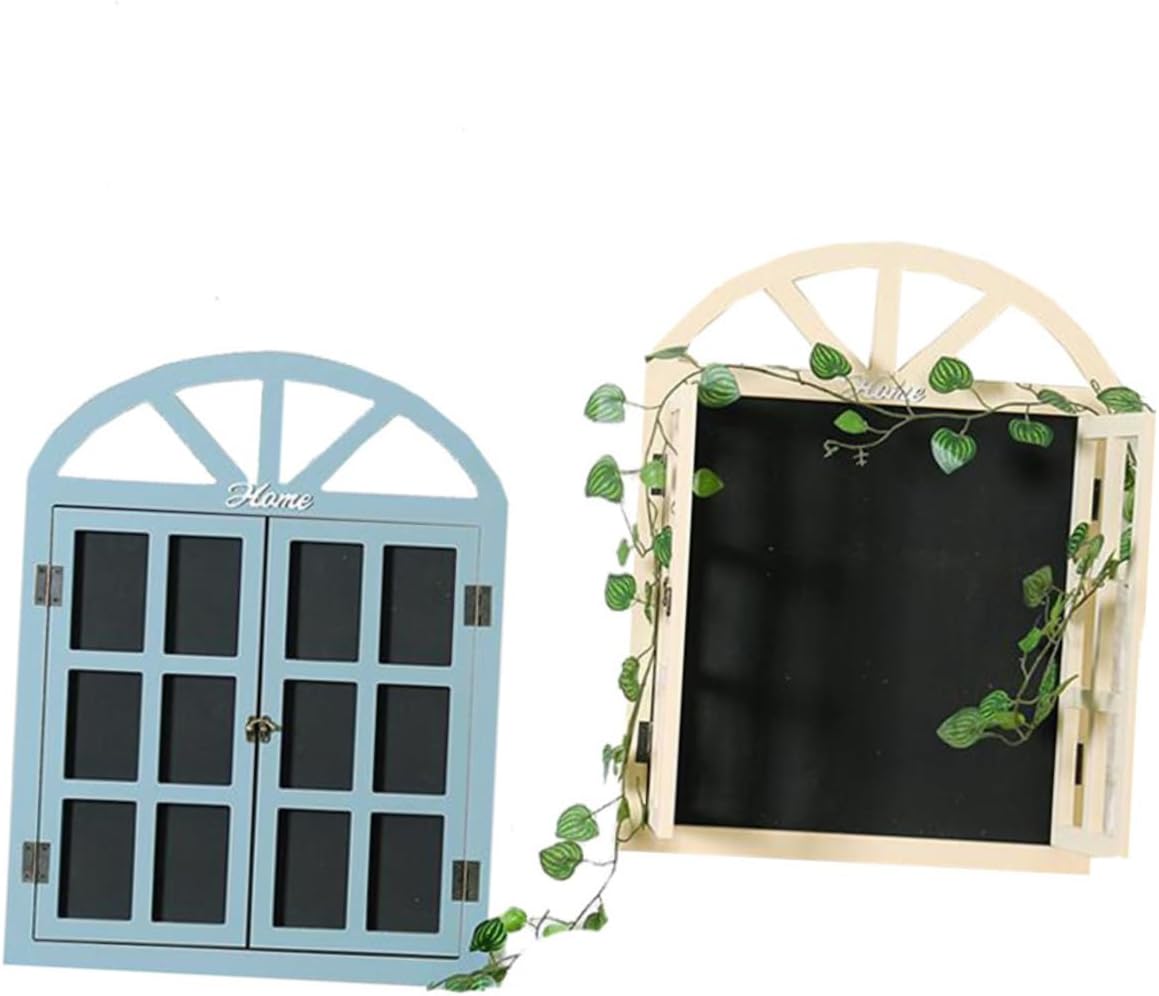 Artibetter Chalkboard Wall Decor Window Shape Blackboard Dry Erase Board Wall Sign Vintage Style Message Board